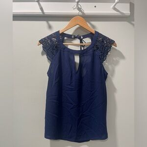 Express Deep Blue Sleeveless Blouse